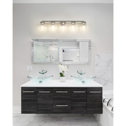 Thayer 5 Light 39 inch Brushed Nickel Vanity Wall Light