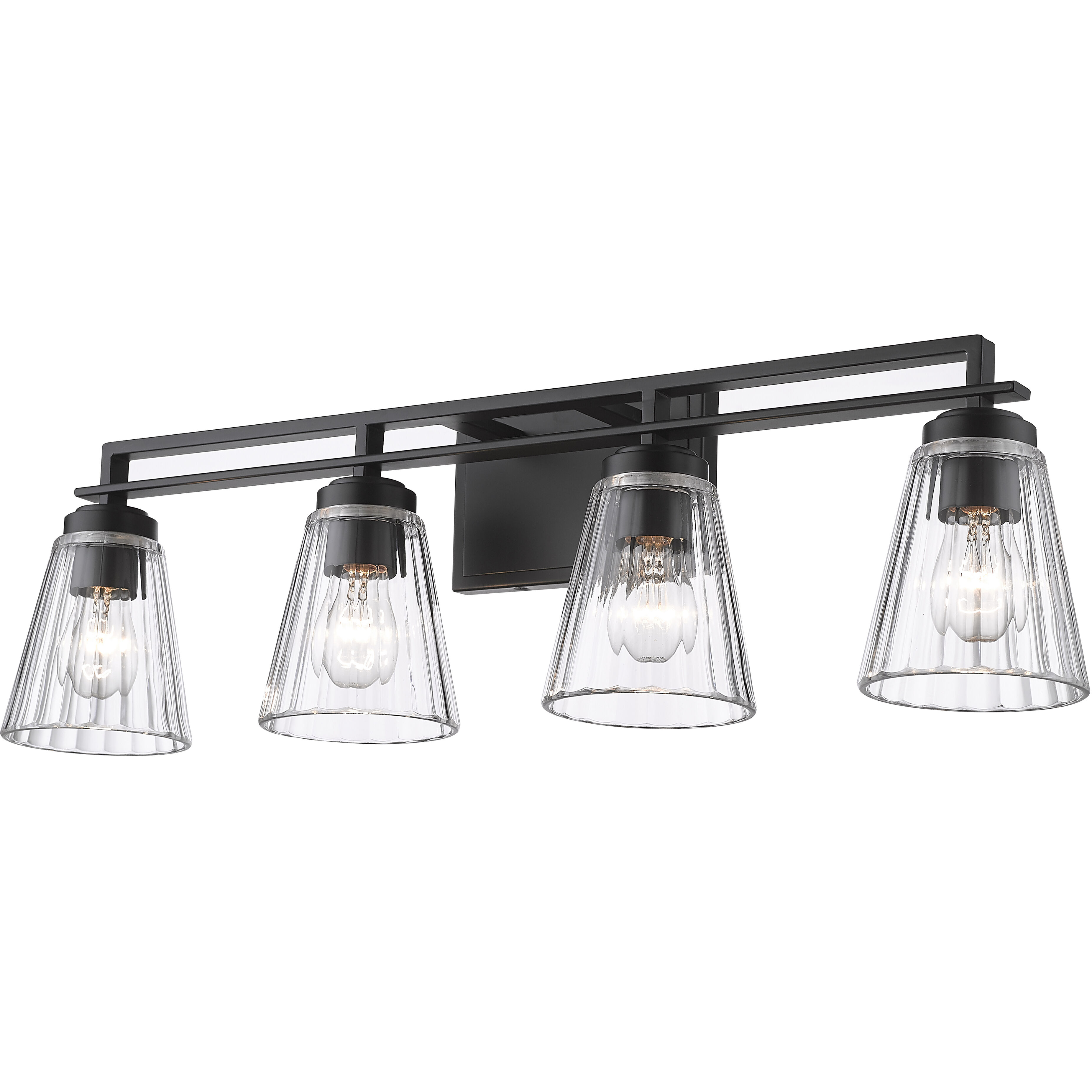 Lyna 4 Light 30.5 inch Matte Black Vanity Wall Light