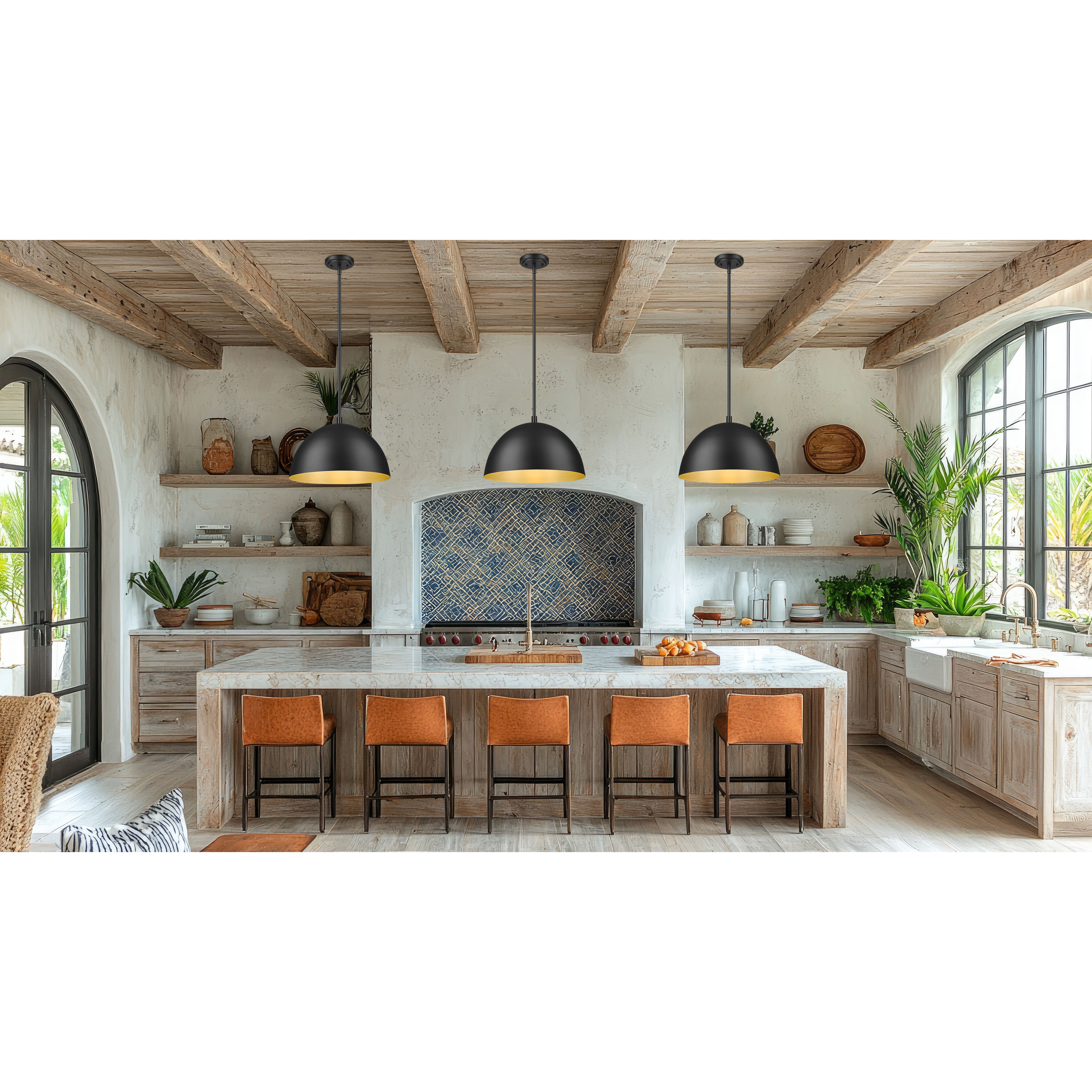 Vega Pendant Ceiling Light in Matte Black