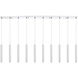 Forest LED 56.5 inch Chrome Linear Chandelier Ceiling Light in 10, 27, Chrome Steel