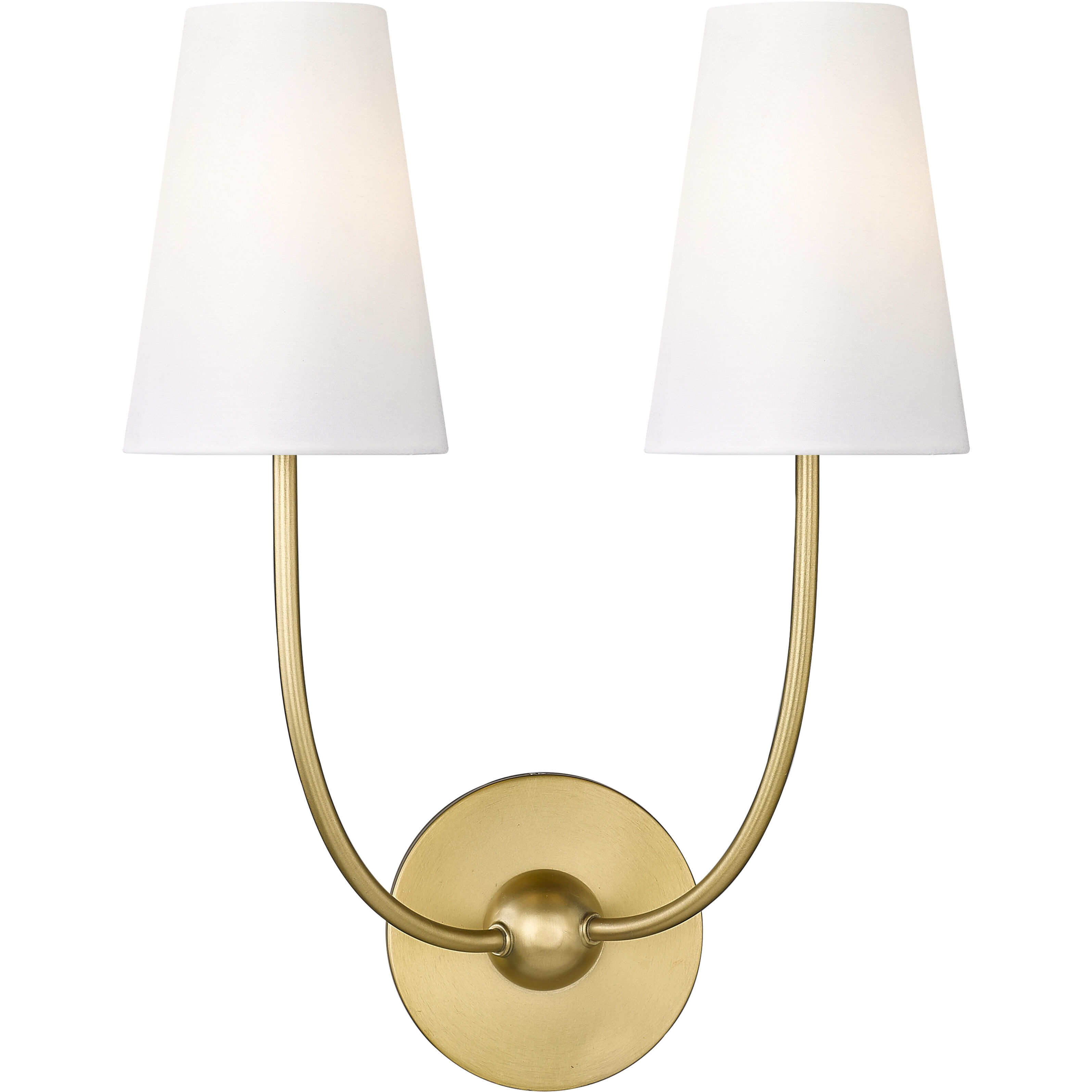 Shannon 2 Light 12.75 inch Rubbed Brass Wall Sconce Wall Light