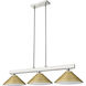 Cobalt 3 Light 46 inch Brushed Nickel Billiard Ceiling Light in Satin Gold Steel