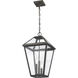 Talbot 3 Light 12.25 inch Oil Rubbed Bronze Outdoor Chain Mount Ceiling Fixture in Seedy Glass