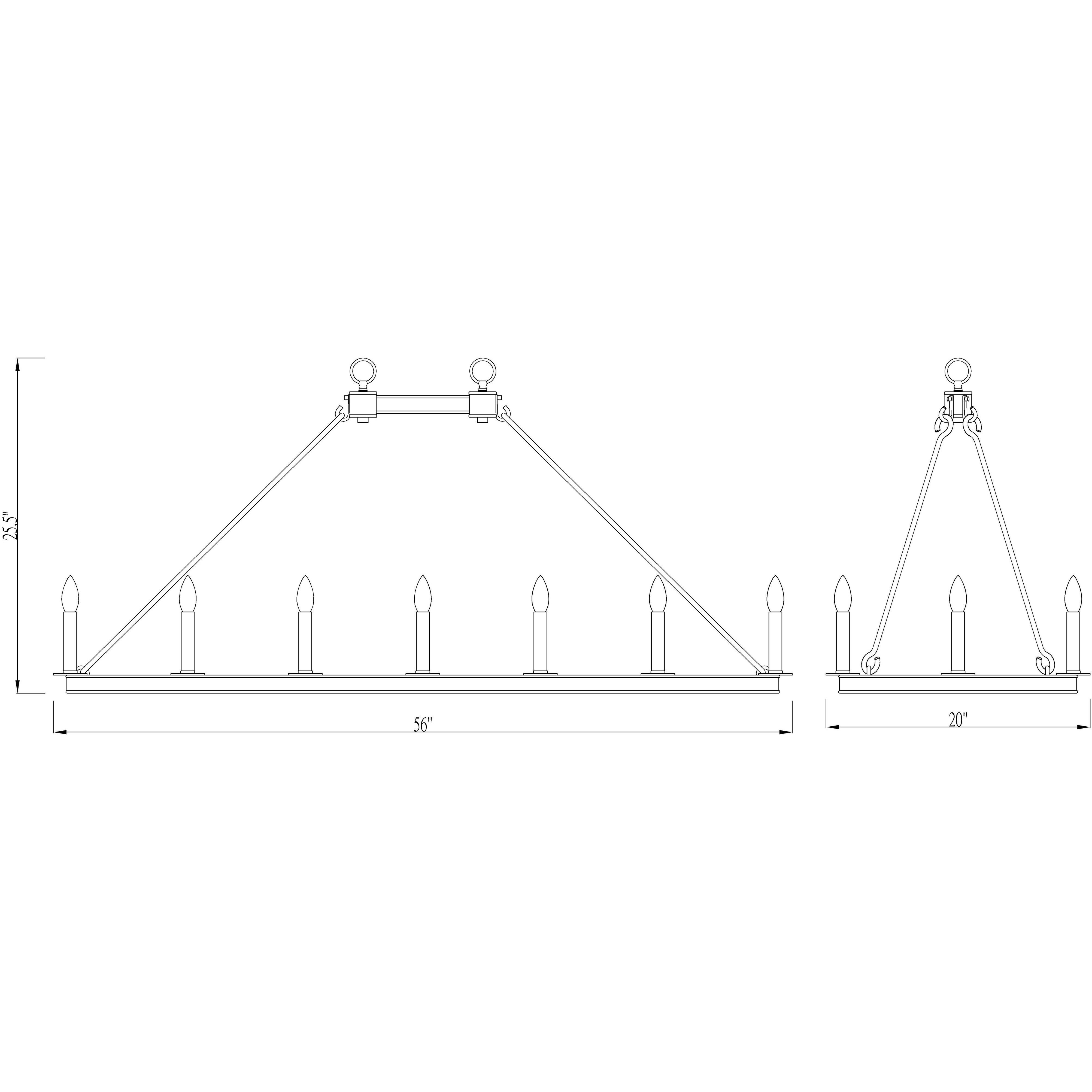 Barclay 16 Light 56 inch Matte Black Linear Chandelier Ceiling Light