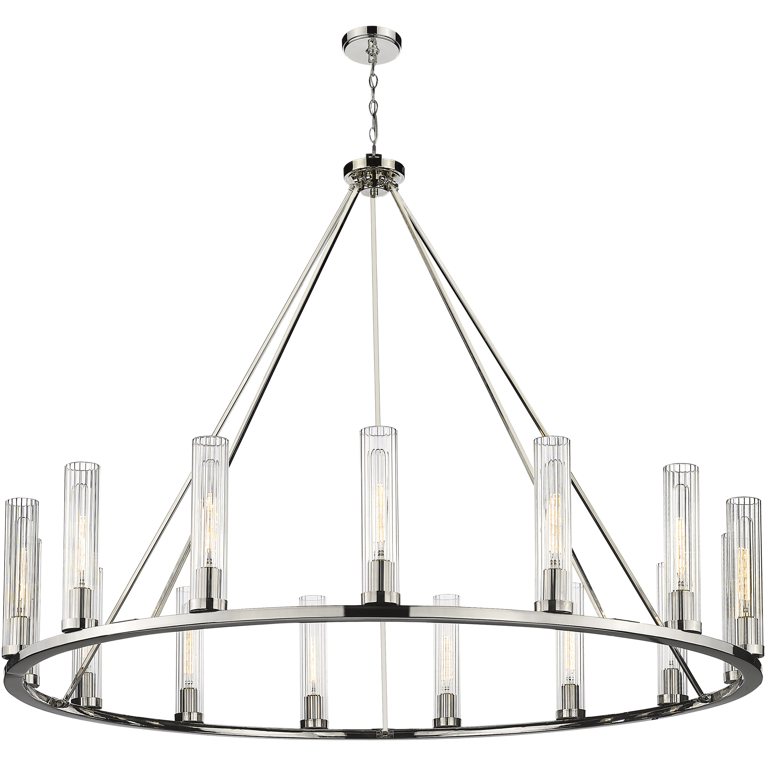 Beau 15 Light 60 inch Polished Nickel Chandelier Ceiling Light