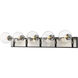 Parsons 5 Light 42.25 inch Matte Black and Brushed Nickel Vanity Wall Light