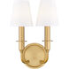 Tova 2 Light 9.25 inch Rubbed Brass Wall Sconce Wall Light