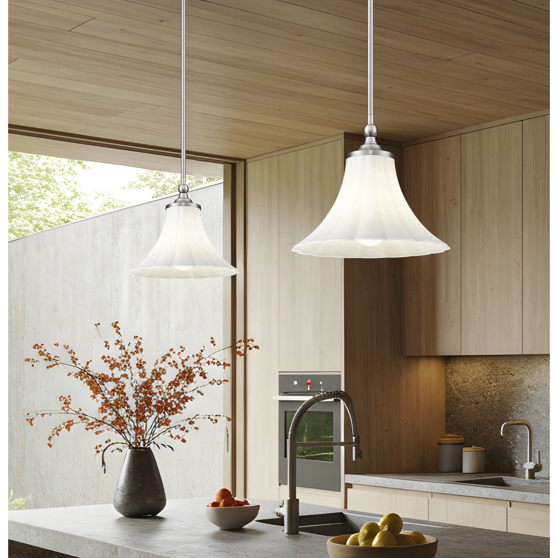 Fleur Pendant Ceiling Light in Brushed Nickel