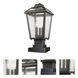 Bayland 3 Light 18.5 inch Oil Rubbed Bronze Outdoor Pier Mounted Fixture in 6.5