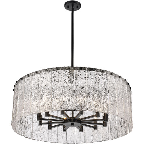 Glacier 12 Light 32.5 inch Matte Black Chandelier Ceiling Light