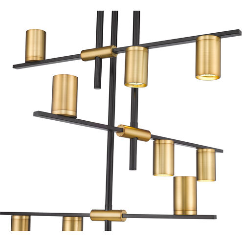 Calumet 9 Light 36 inch Matte Black/Olde Brass Chandelier Ceiling Light in Matte Black and Olde Brass