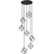 Vertical 7 Light 23.5 inch Matte Black and Brushed Nickel Chandelier Ceiling Light