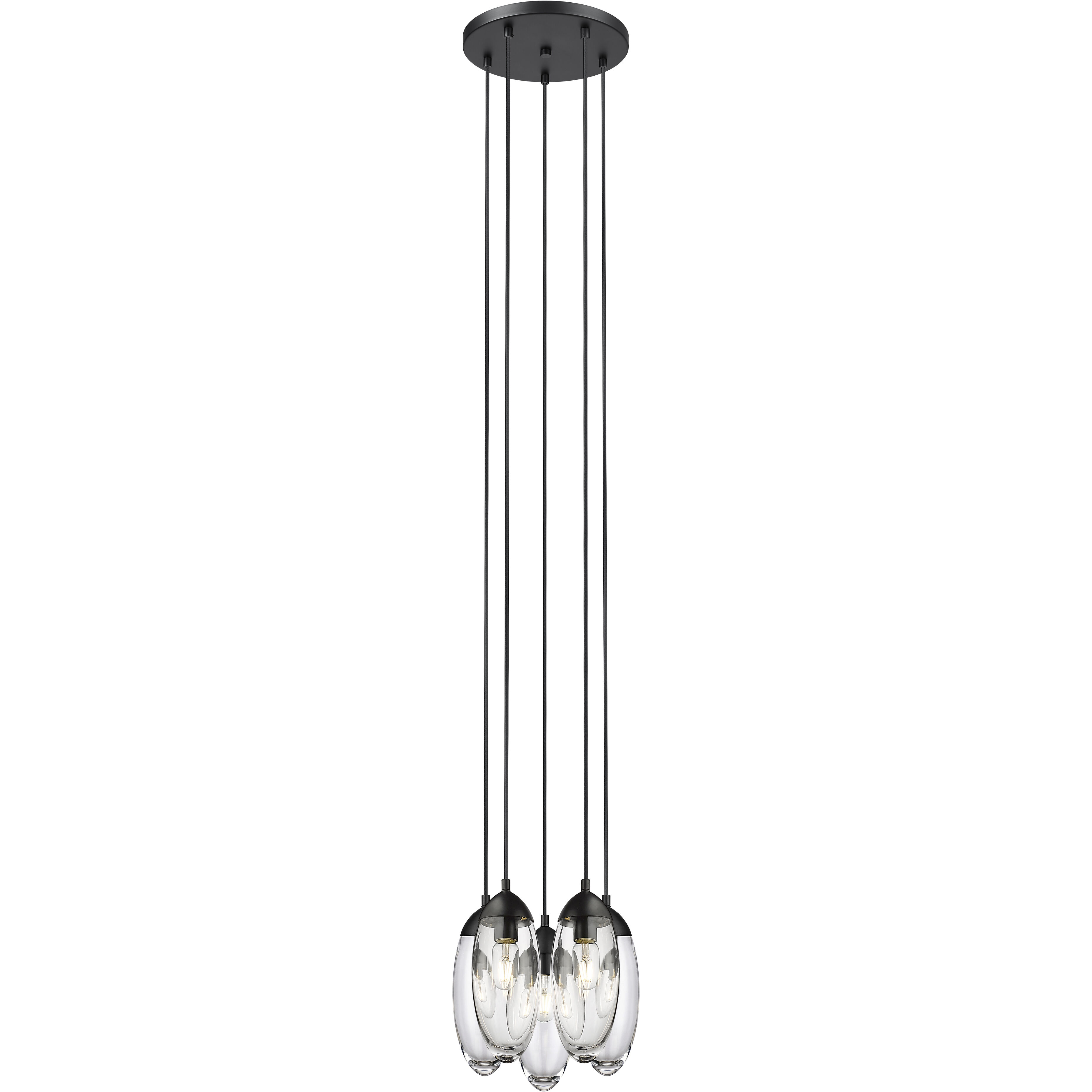 Arden 5 Light 12 inch Matte Black Chandelier Ceiling Light