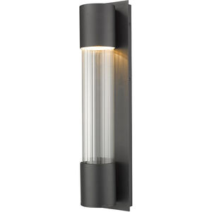 Striate LED 21 inch Black Outdoor Wall Light