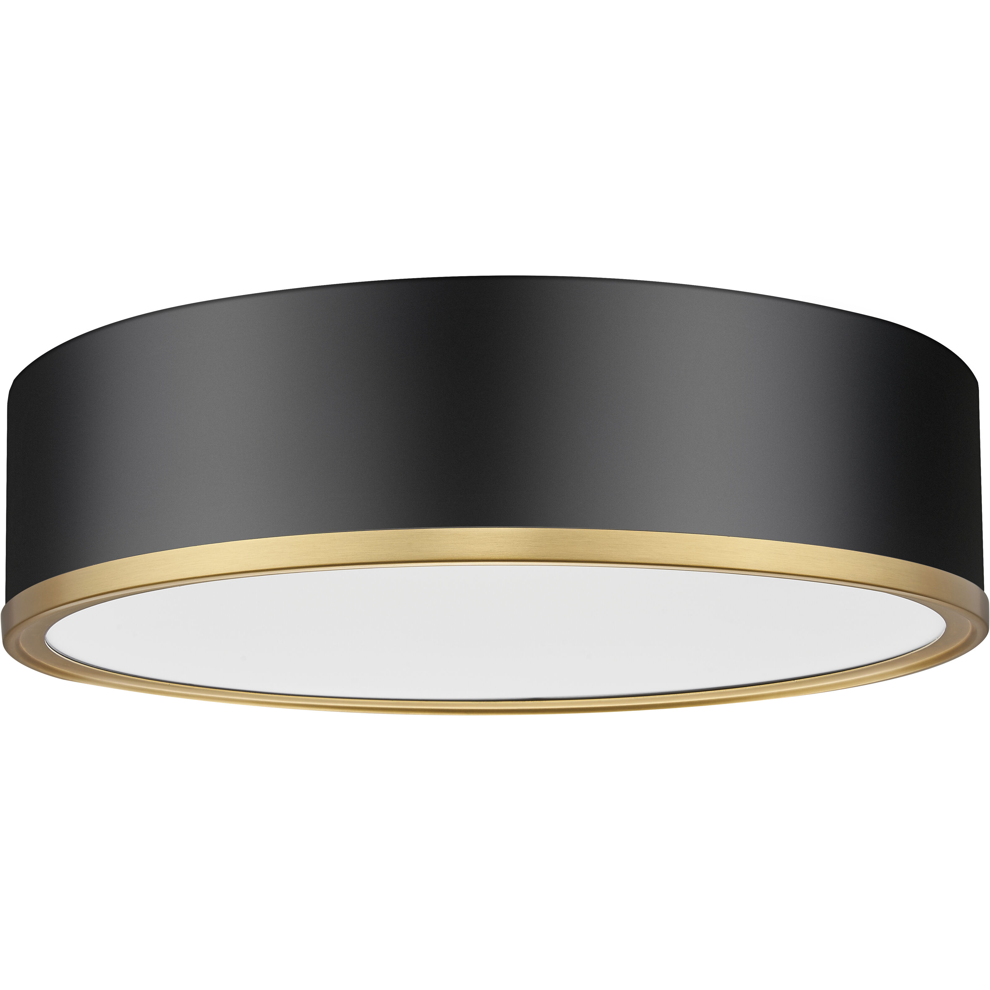 Bradley LED 16 inch Matte Black and Modern Gold Flush Mount Ceiling Light
