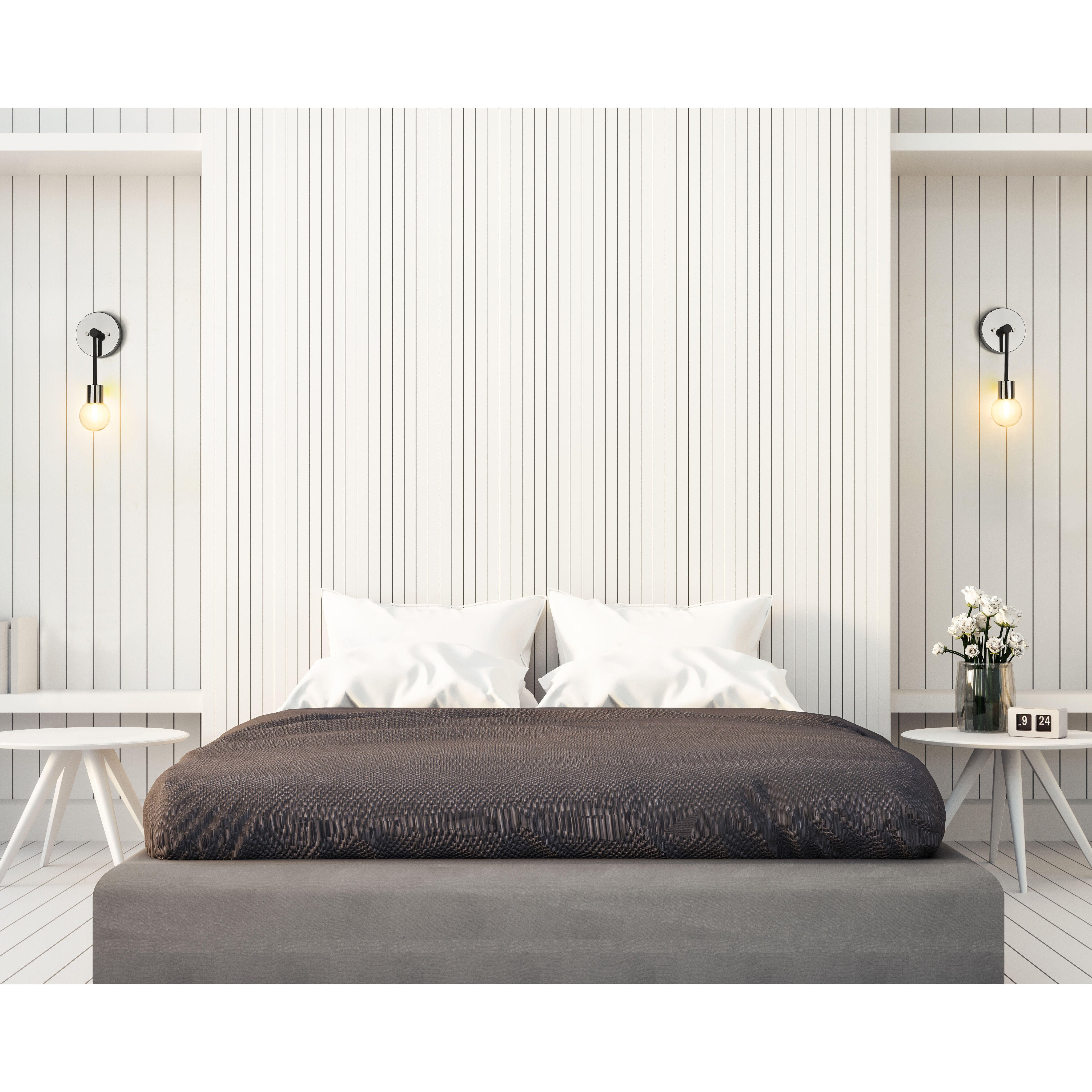 Neutra 1 Light 6 inch Matte Black and Polished Nickel Wall Sconce Wall Light