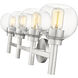 Sutton 4 Light 31.5 inch Brushed Nickel Vanity Wall Light