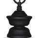 Shark 1 Light 14 inch Matte Black Pendant Ceiling Light in White Linen Glass, 4.67