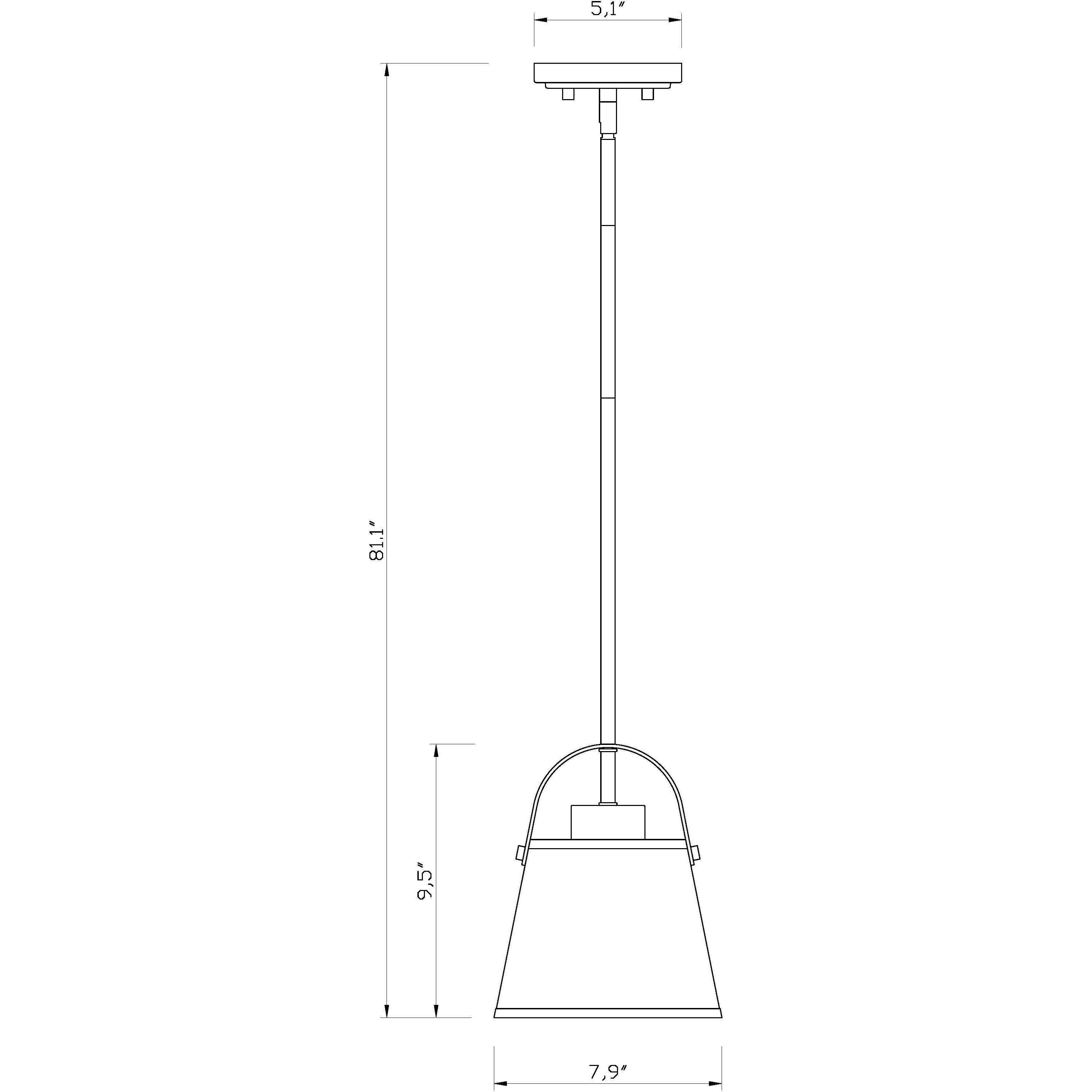 Z-Studio 1 Light 8 inch Heritage Brass Pendant Ceiling Light