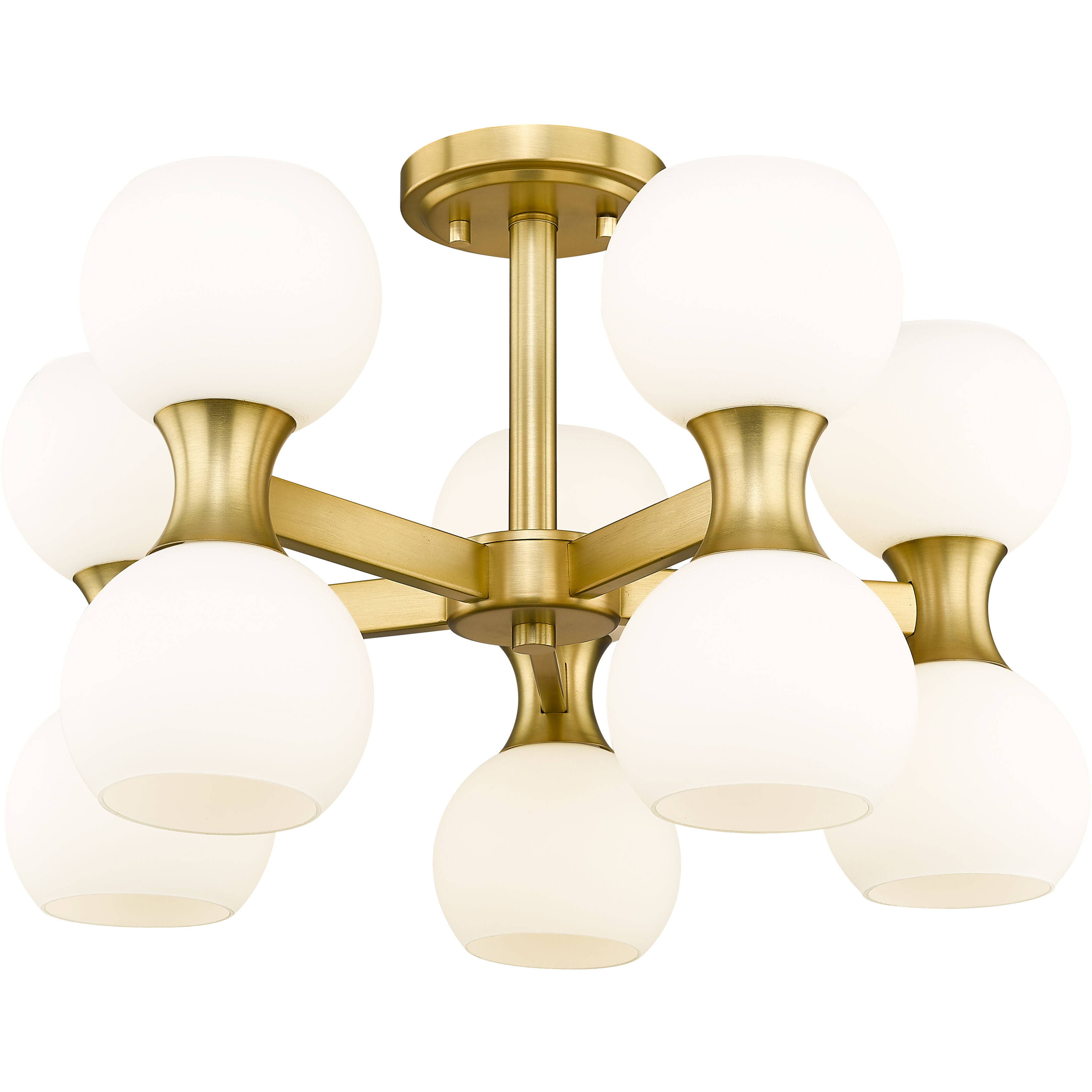 Artemis 10 Light 21 inch Modern Gold Semi Flush Mount Ceiling Light