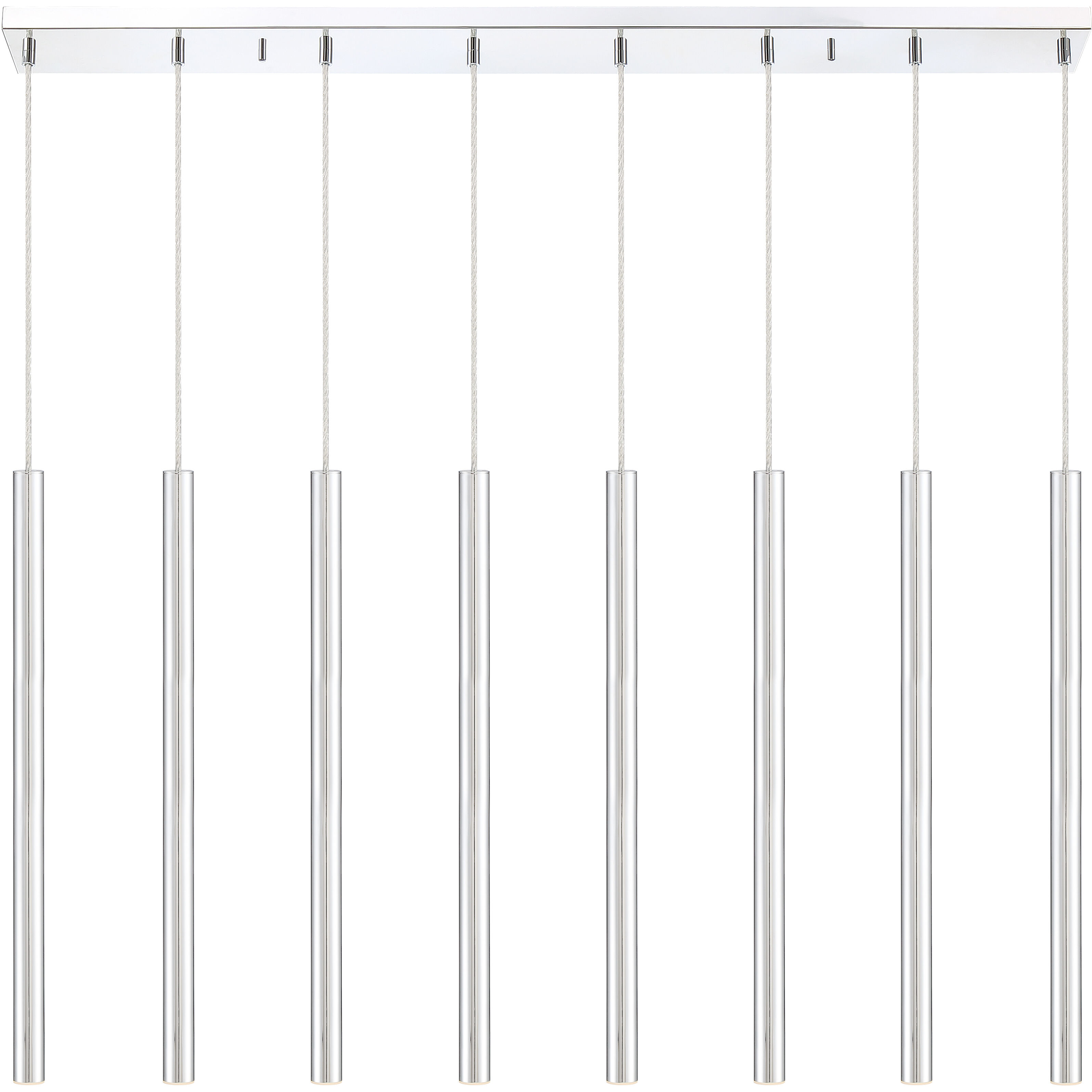 Forest LED 44.25 inch Chrome Linear Chandelier Ceiling Light in 8, 30, Chrome Steel