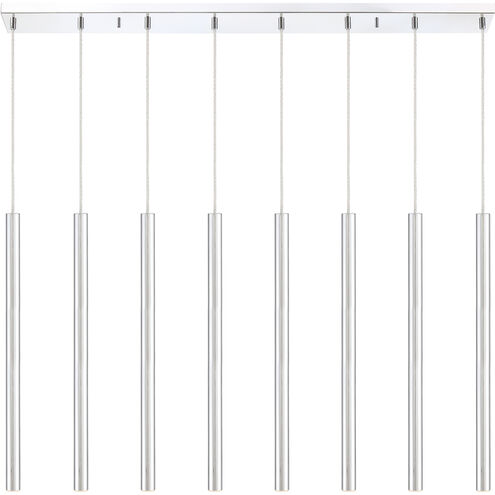 Forest LED 44.25 inch Chrome Linear Chandelier Ceiling Light in 8, 30, Chrome Steel