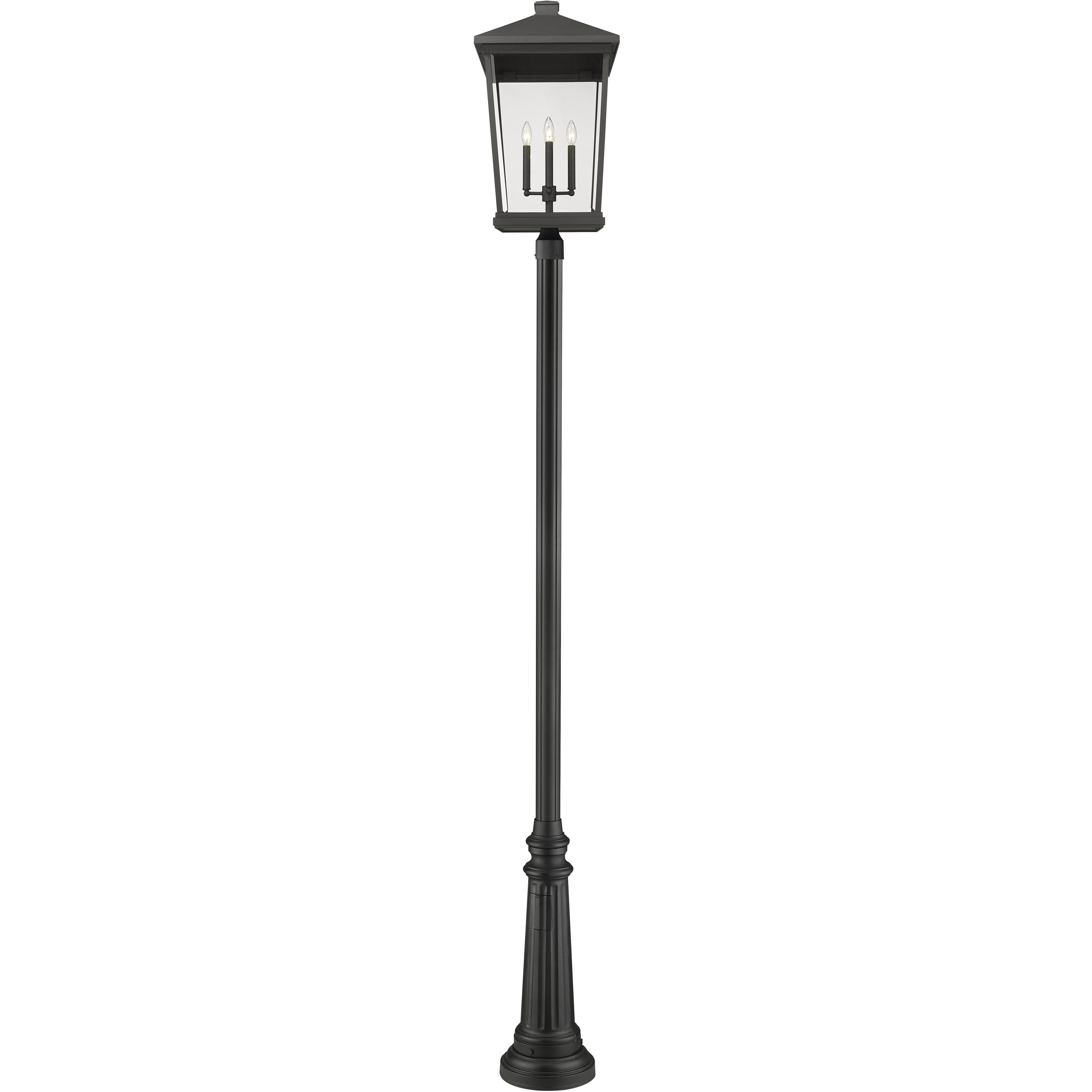Beacon 4 Light 125.5 inch Black Outdoor Post Mounted Fixture