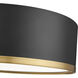 Bradley LED 12.25 inch Matte Black and Modern Gold Flush Mount Ceiling Light