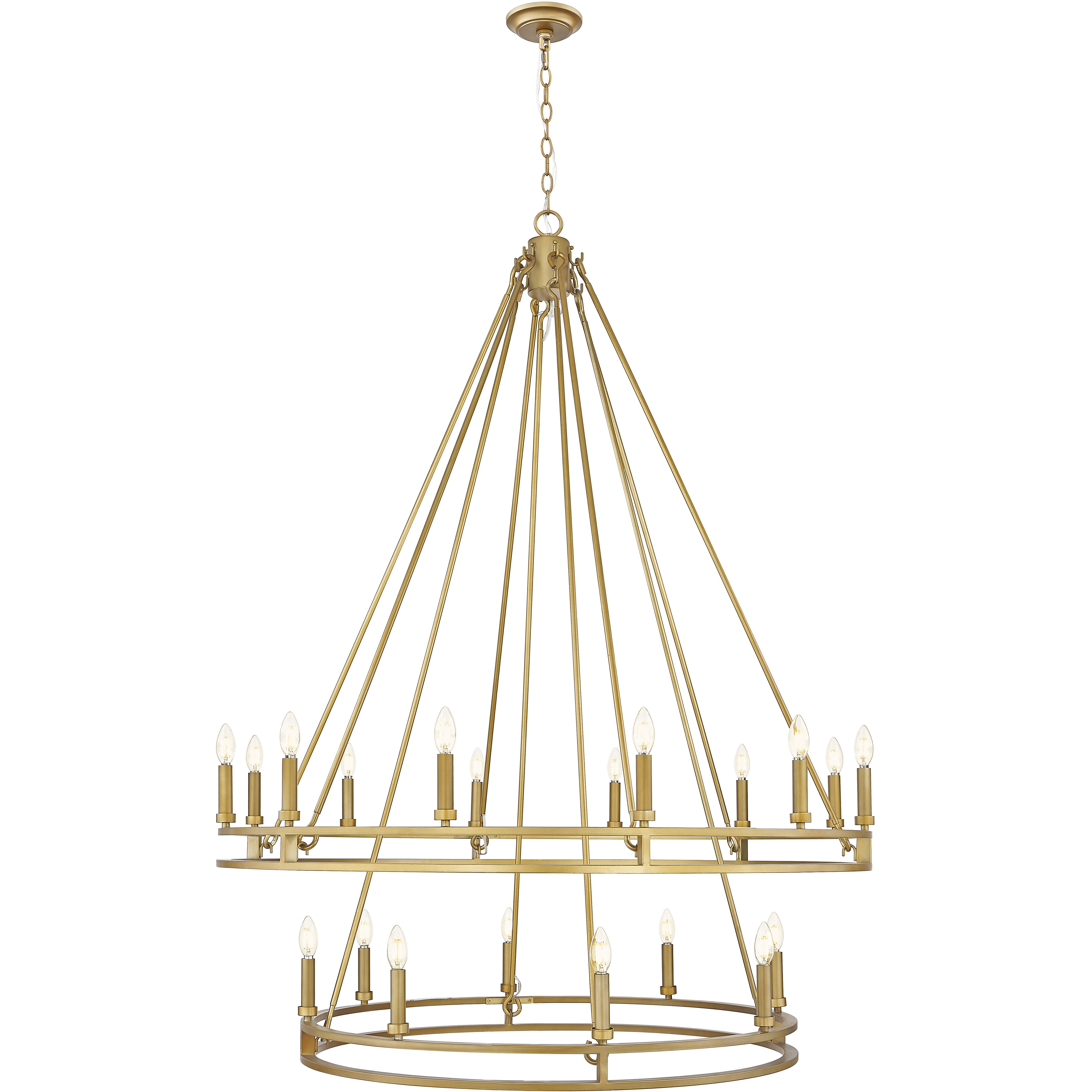 Dennison 20 Light 47.5 inch Signature Brass Chandelier Ceiling Light