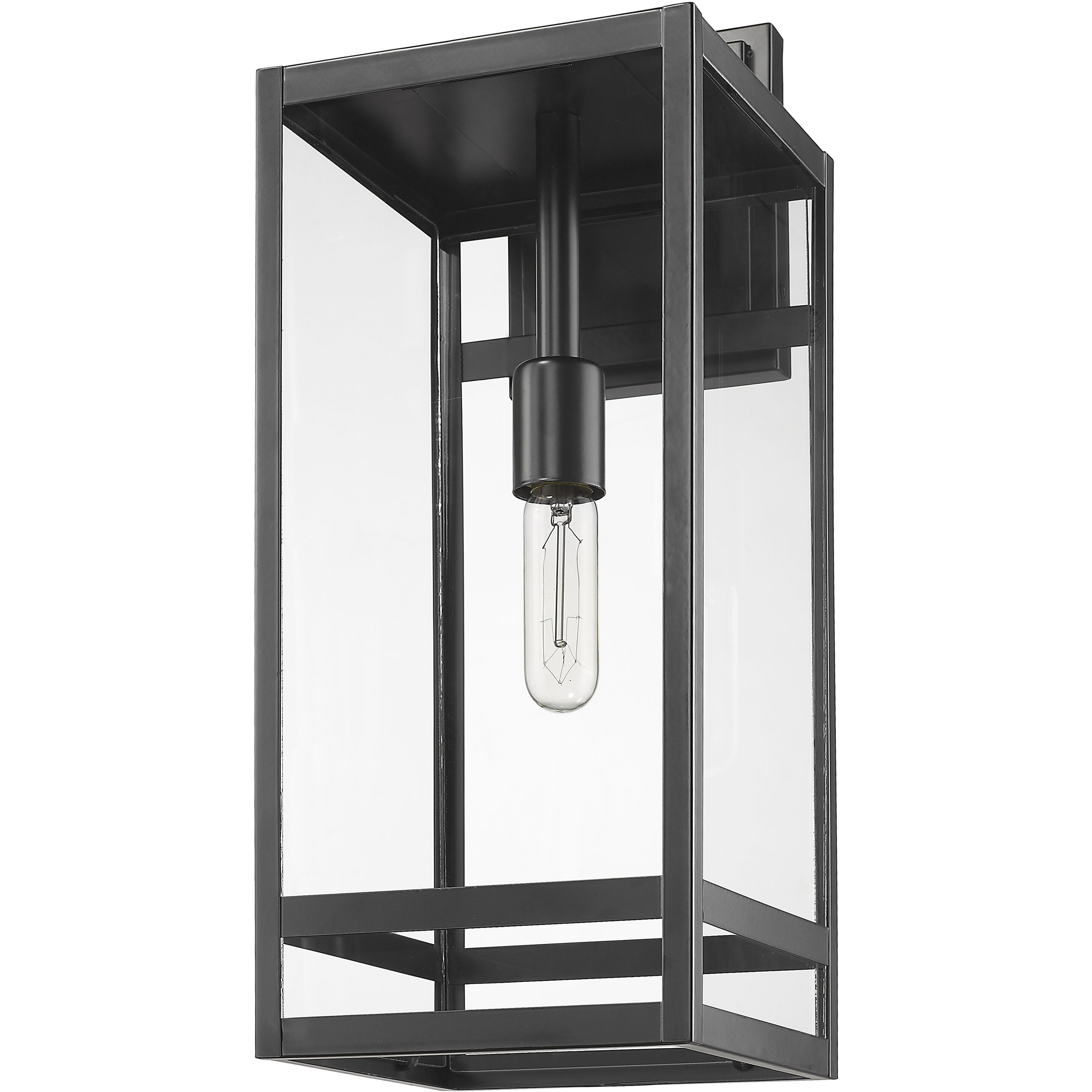 Nuri 1 Light 21.25 inch Black Outdoor Wall Light