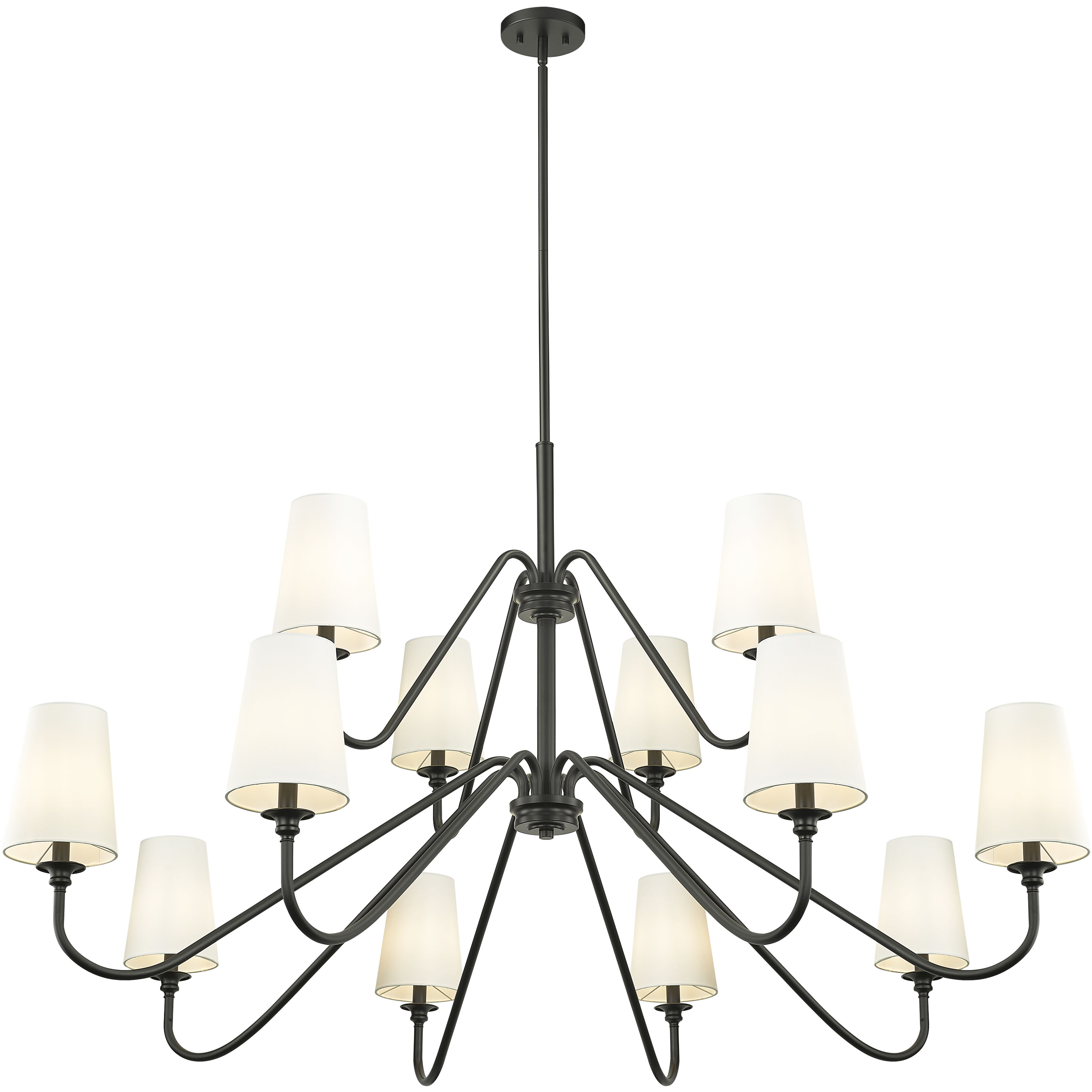 Gianna 12 Light 60.25 inch Matte Black Chandelier Ceiling Light