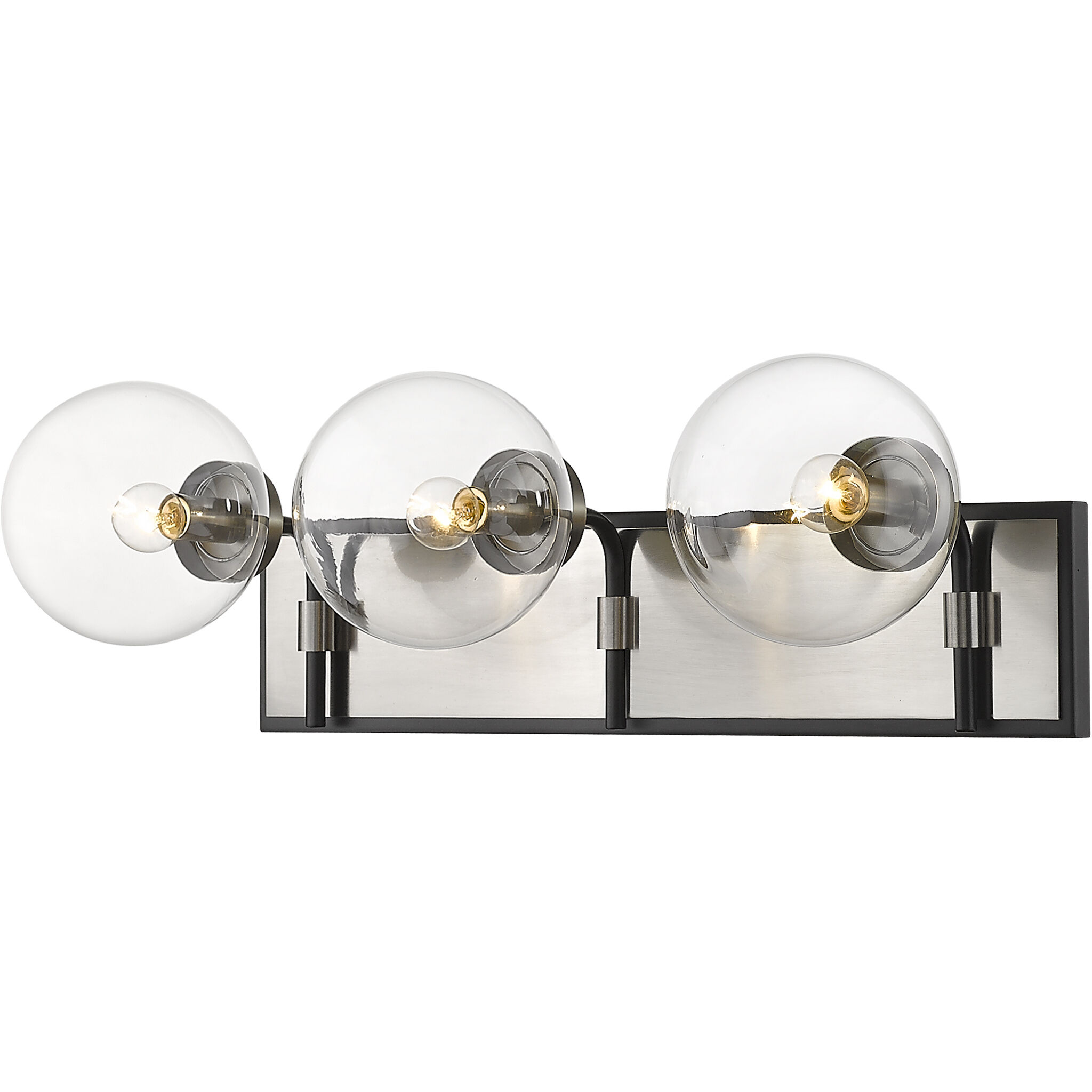 Parsons 3 Light 24 inch Matte Black and Brushed Nickel Vanity Wall Light