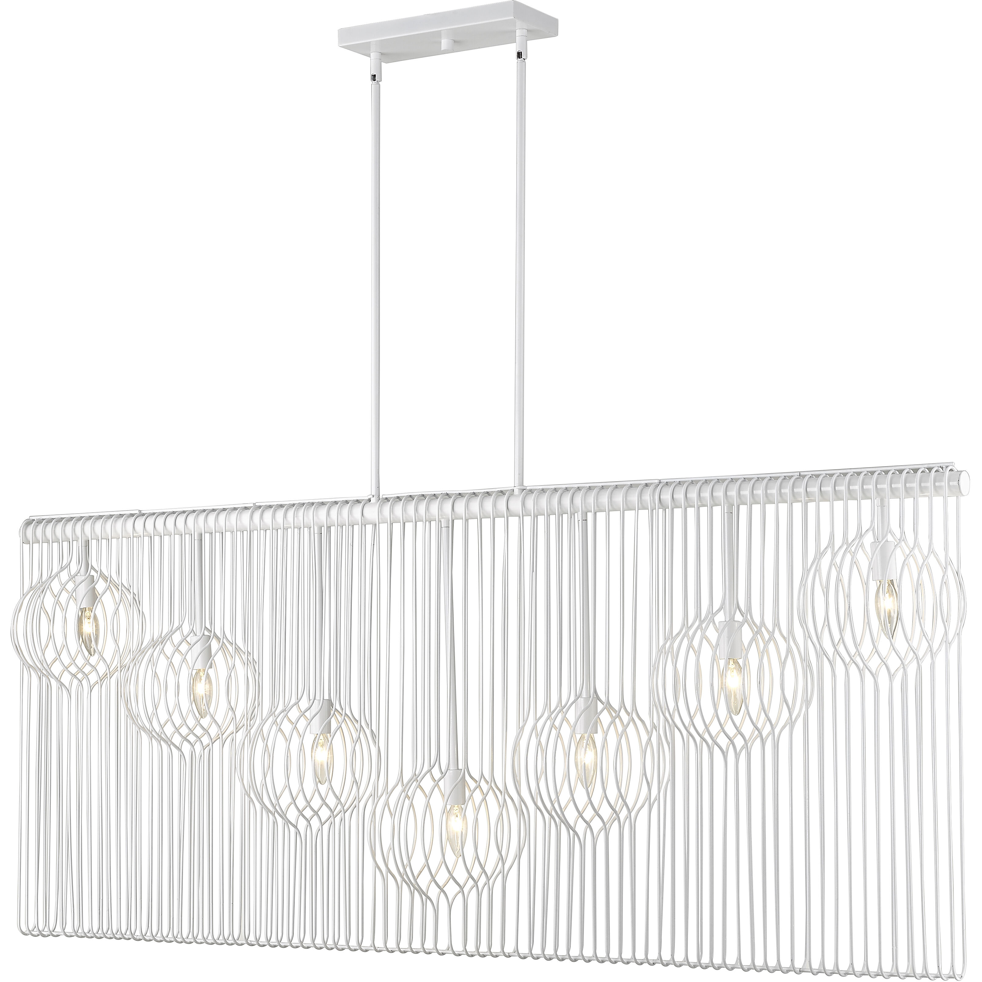 Contour 7 Light 62.75 inch White Linear Chandelier Ceiling Light