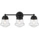Vaughn 3 Light 22.5 inch Matte Black Vanity Wall Light