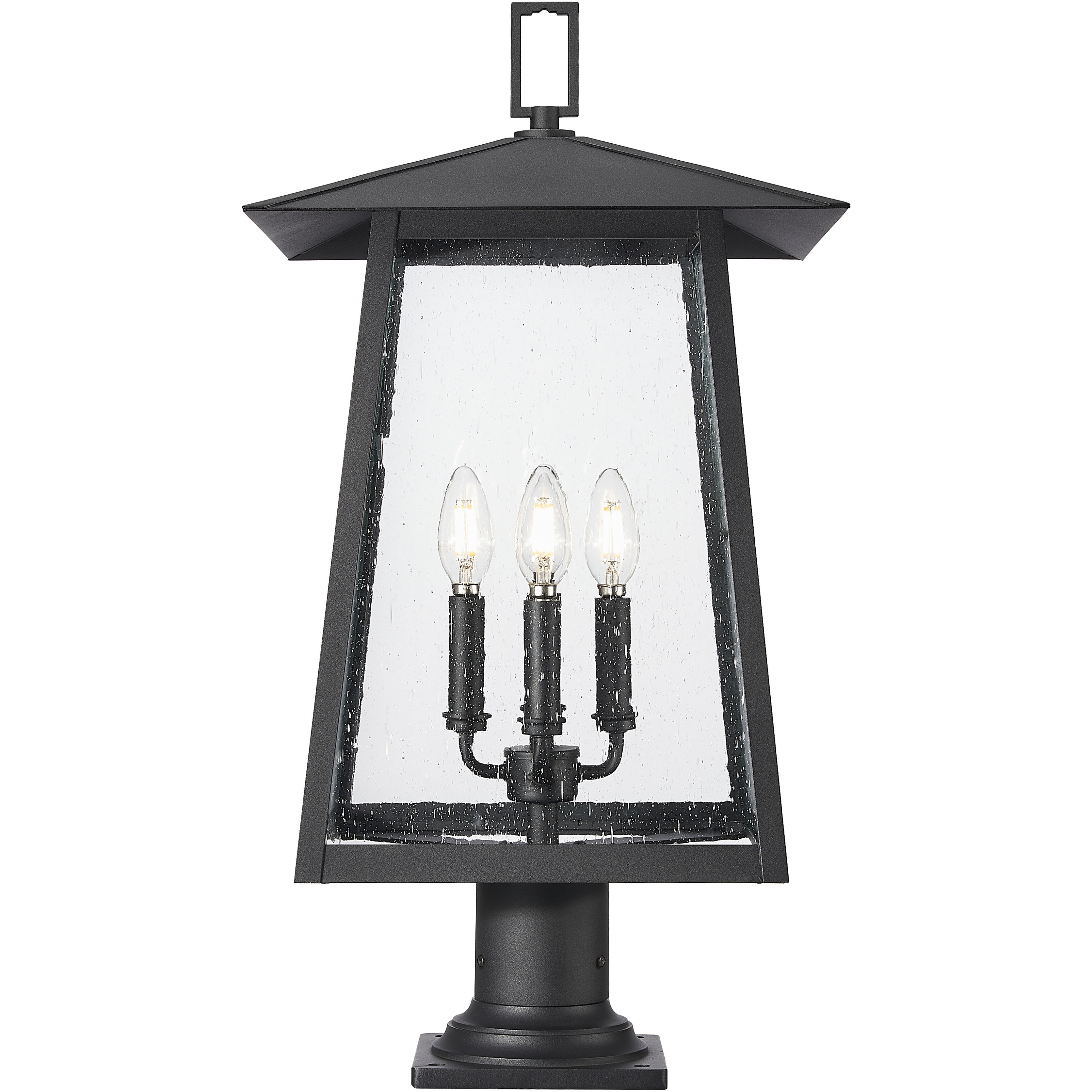 Rainer 4 Light 26.25 inch Black Outdoor Pier Mounted Fixture in G9