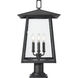 Rainer 4 Light 26.25 inch Black Outdoor Pier Mounted Fixture in G9