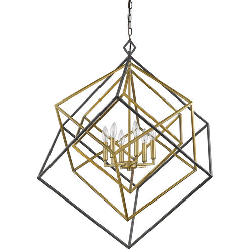 Euclid 6 Light 36 inch Olde Brass/Bronze Chandelier Ceiling Light in Olde Brass and Bronze