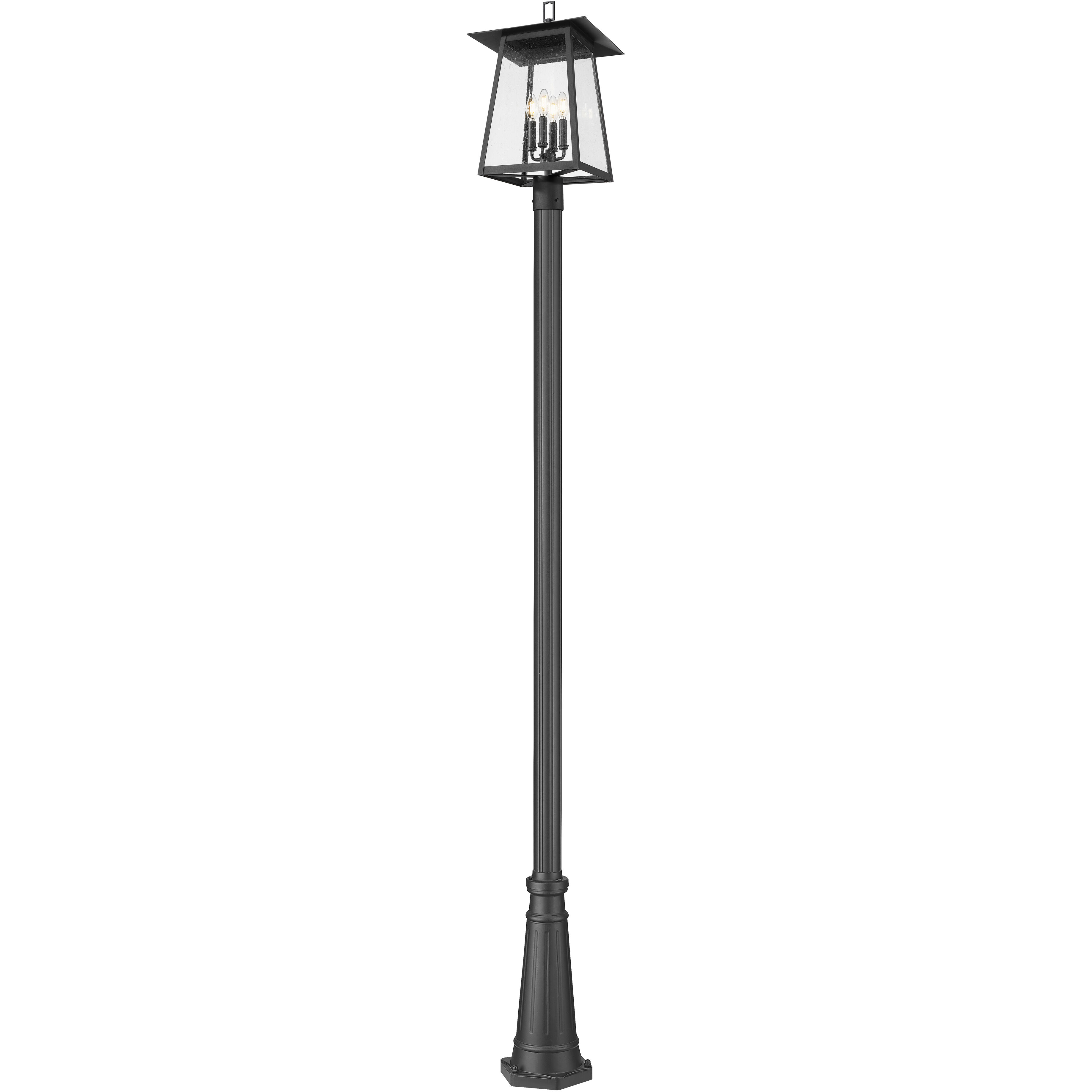 Rainer 4 Light 118.25 inch Black Outdoor Post Mounted Fixture in G9