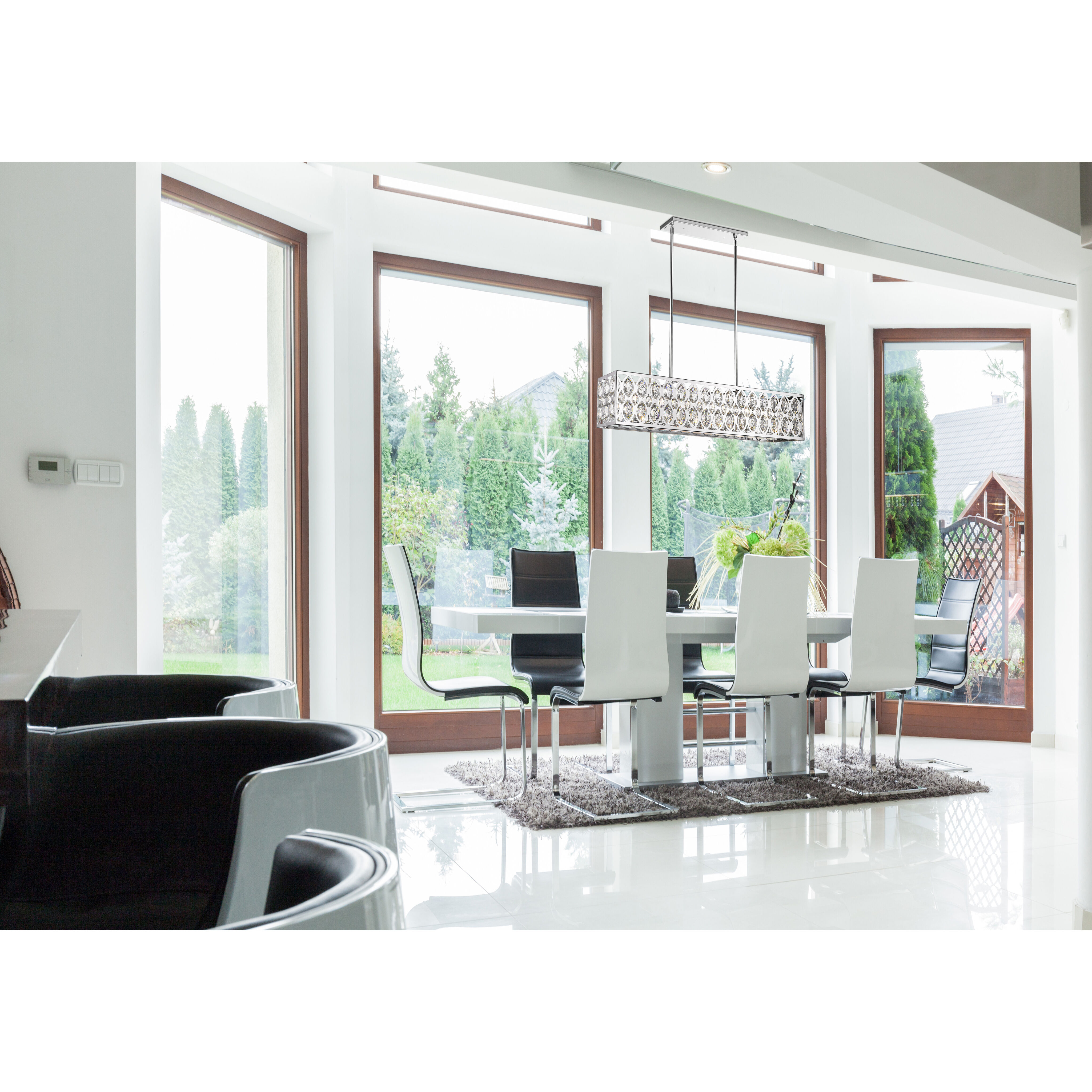 Dealey 7 Light 43.5 inch Chrome Linear Chandelier Ceiling Light