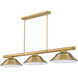 Vanguard 3 Light 58.75 inch Rubbed Brass Billiard Ceiling Light