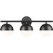 Realm Sphere 3 Light 24 inch Matte Black Bath Vanity Wall Light