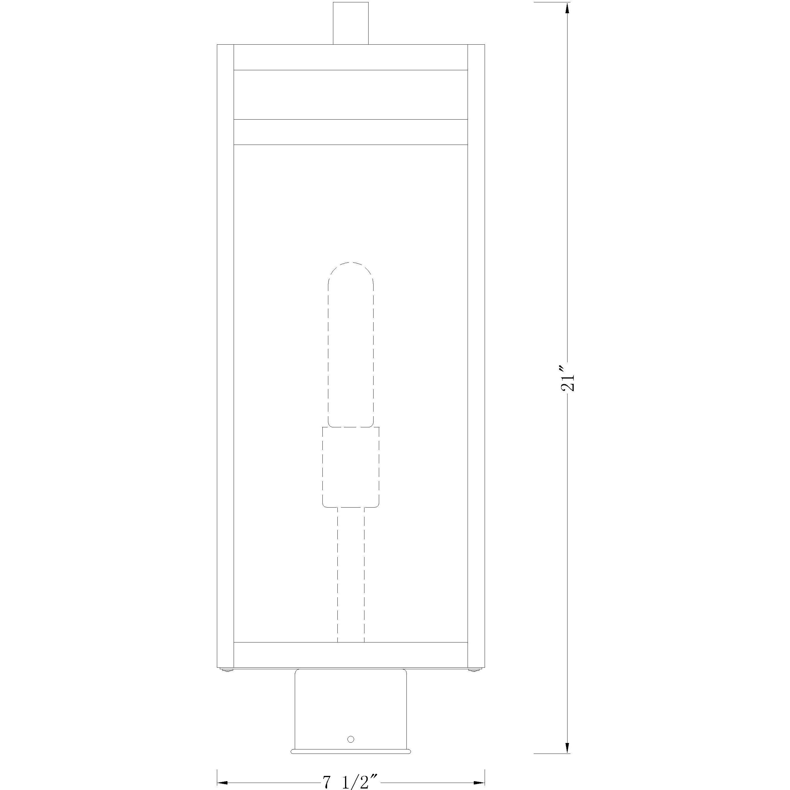 Nuri 1 Light 21.5 inch Black Outdoor Post Mount Fixture