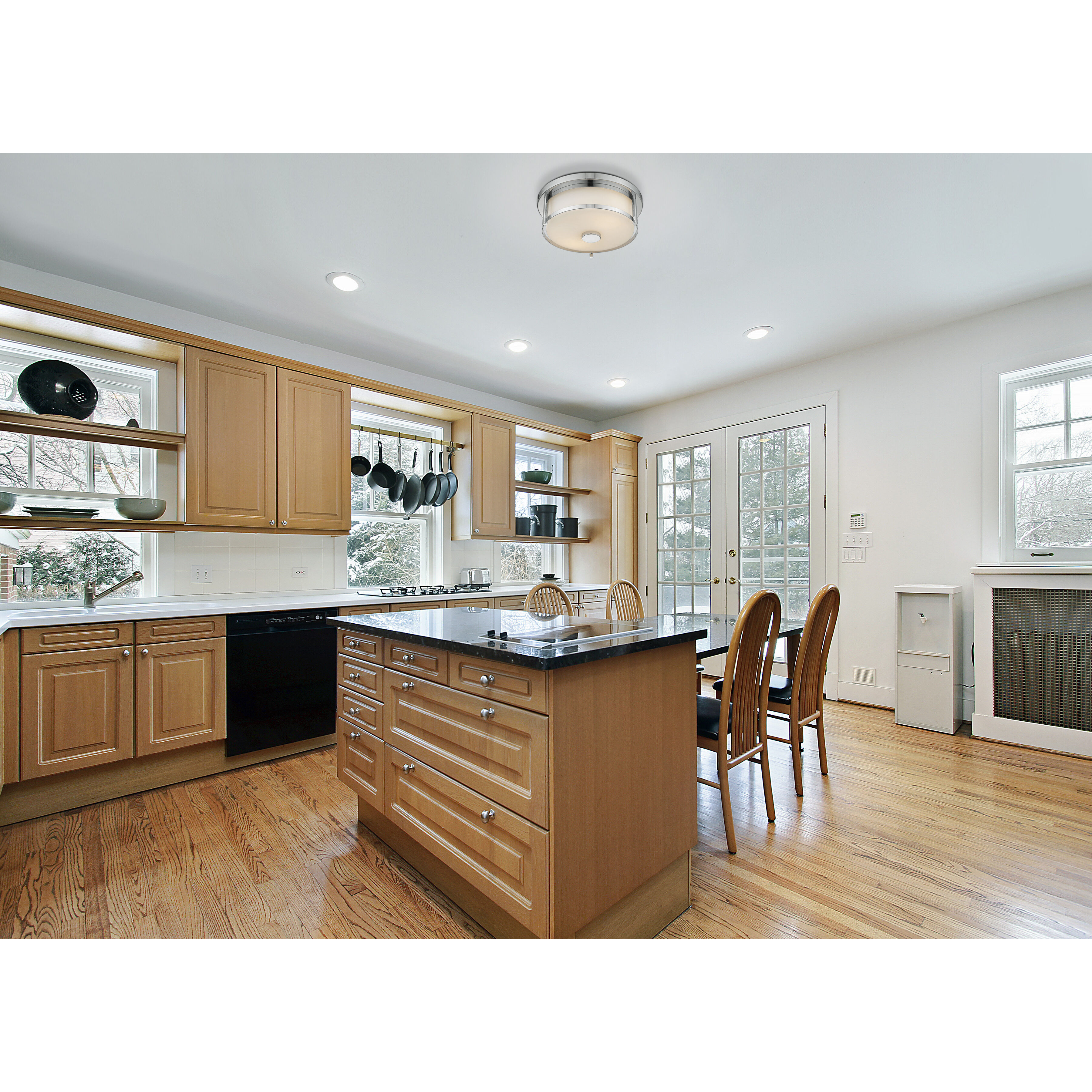 Savannah 2 Light 11 inch Chrome Flush Mount Ceiling Light