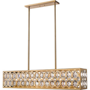 Dealey 7 Light 43.5 inch Heirloom Brass Linear Chandelier Ceiling Light
