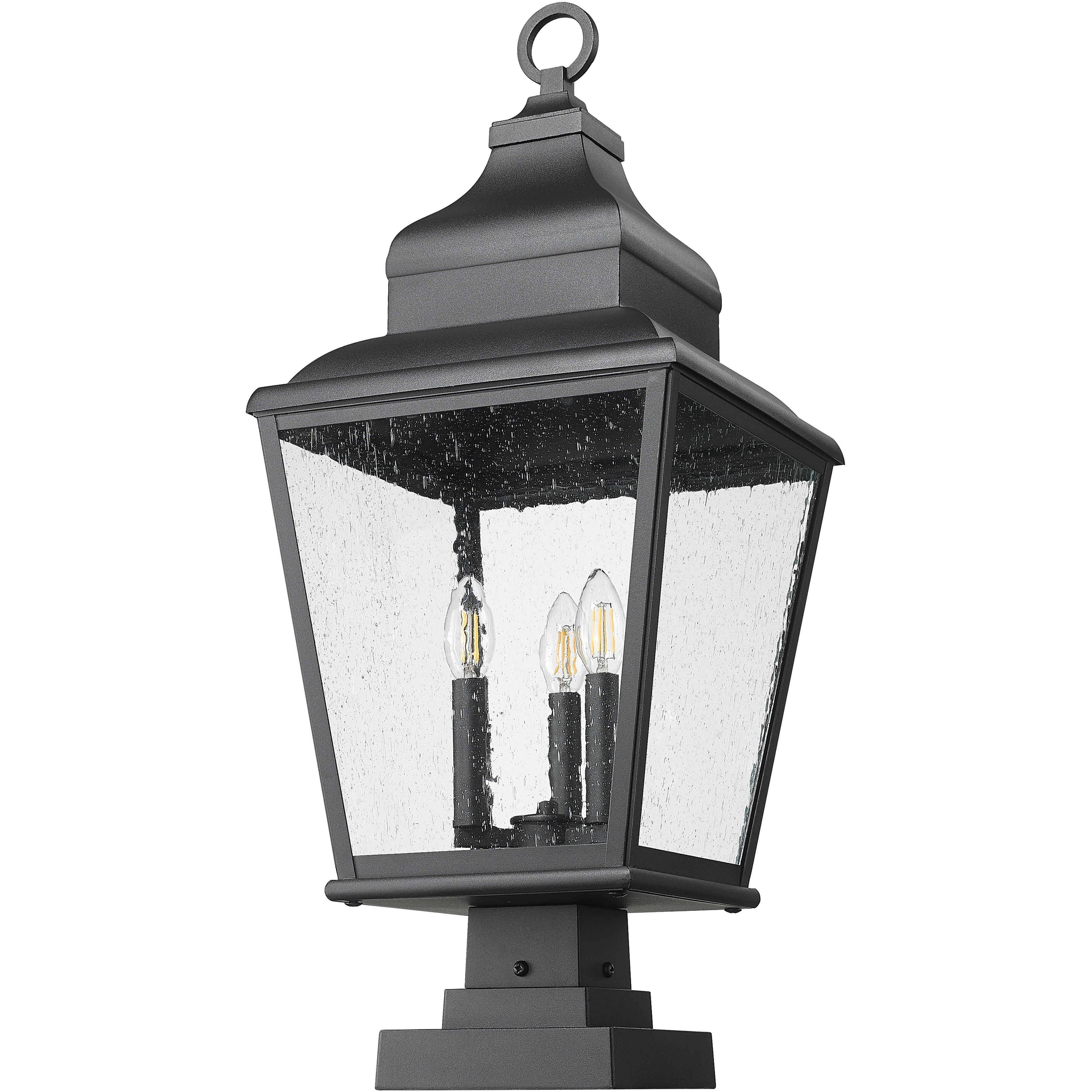 Raphael 3 Light 29.25 inch Sand Black Outdoor Pier Mounted Fixture in Soft Sand Black