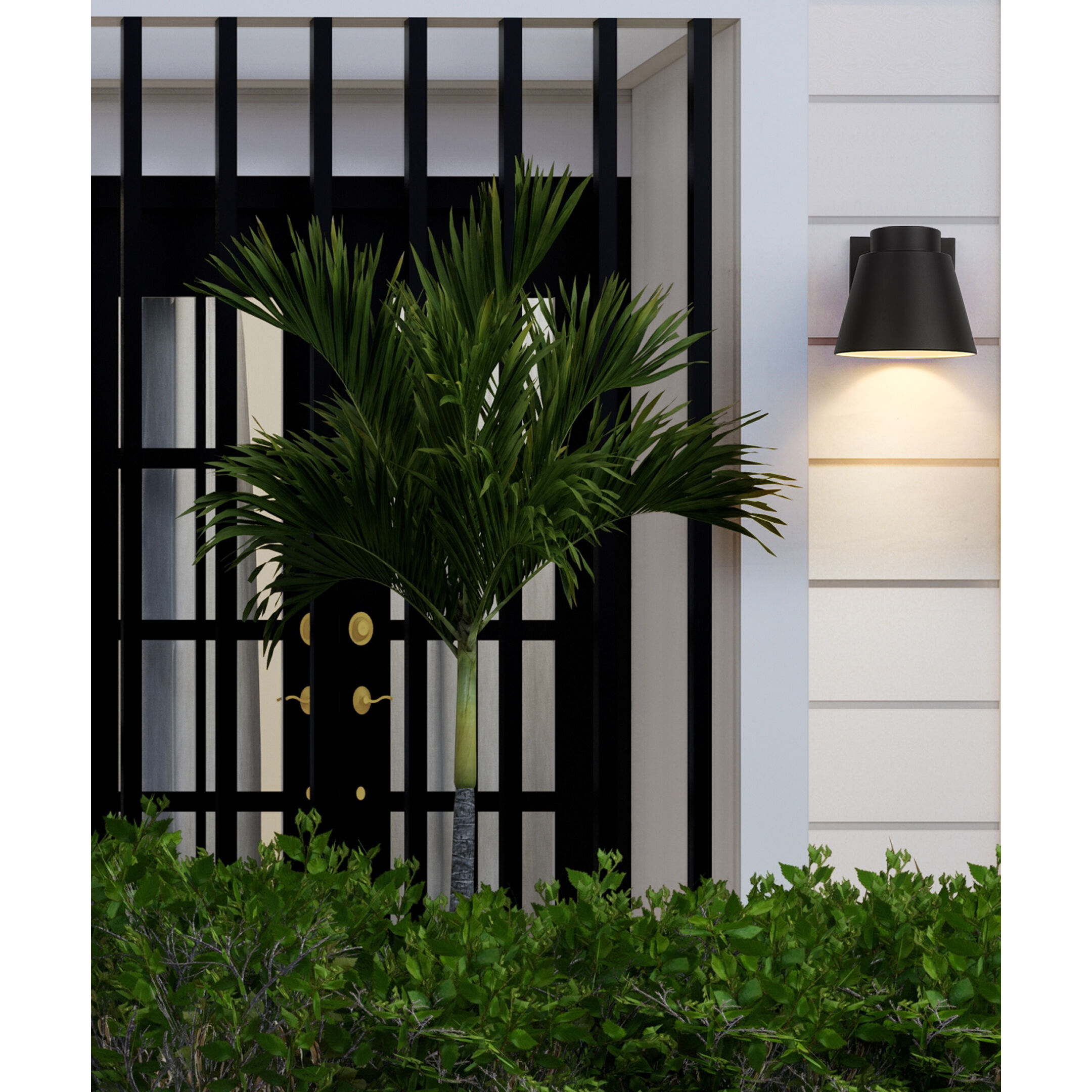 Asher LED 11 inch Black Outdoor Wall Light