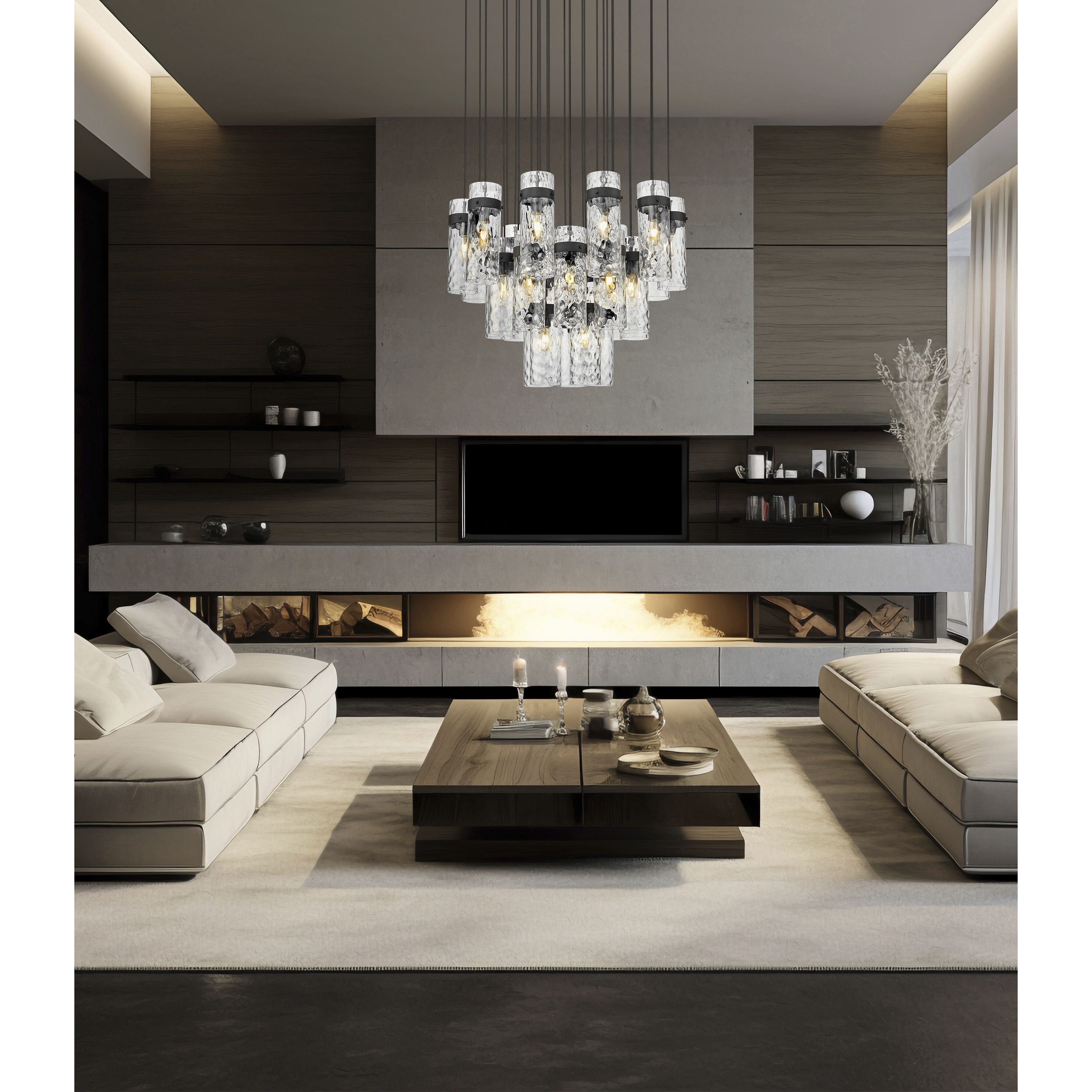 Fontaine 27 Light 39.5 inch Matte Black Chandelier Ceiling Light