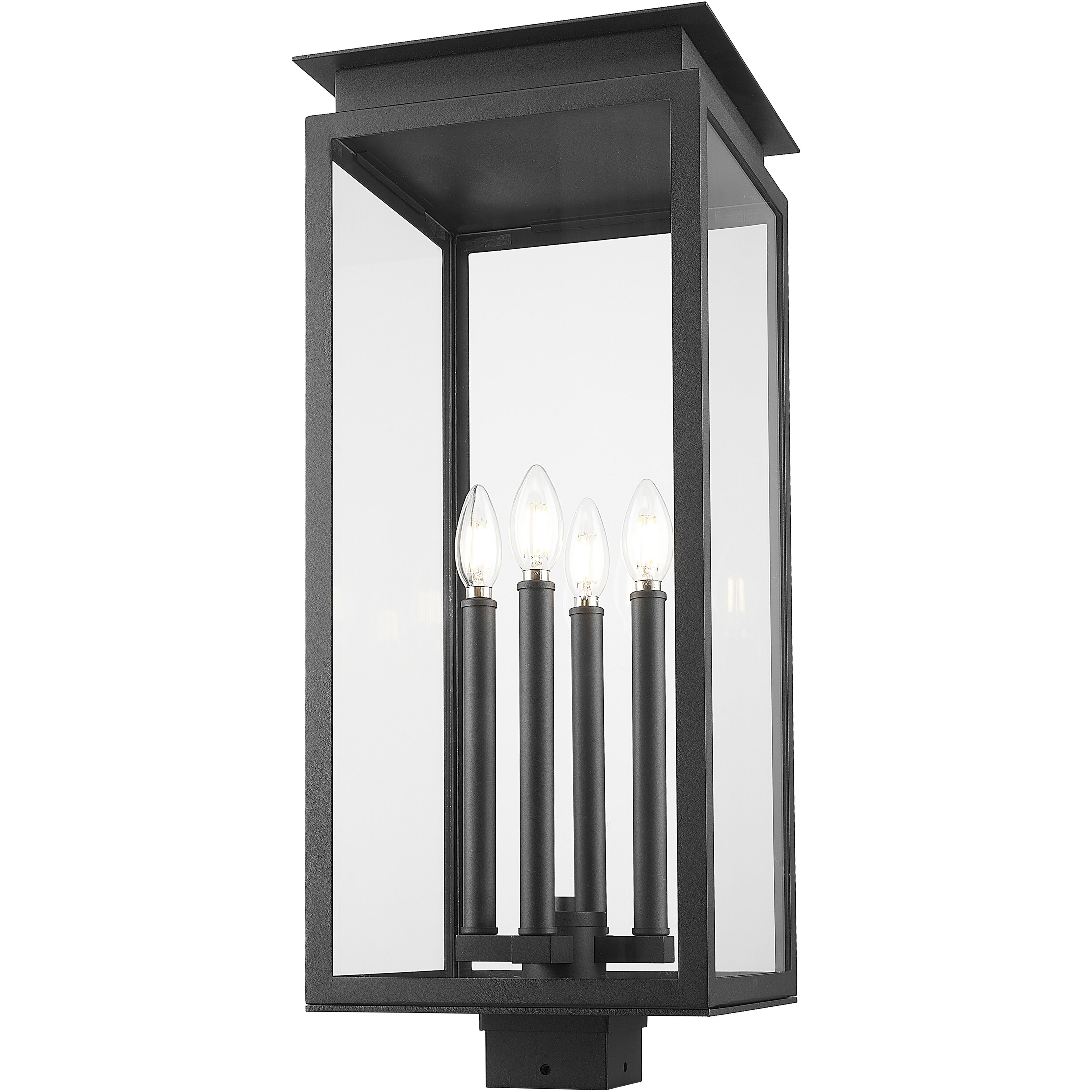Nova 4 Light 26.75 inch Black Outdoor Post Mount Fixture