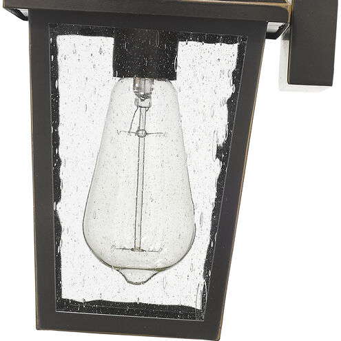 Talbot 1 Light 10.75 inch Oil Rubbed Bronze Outdoor Wall Light in Seedy Glass