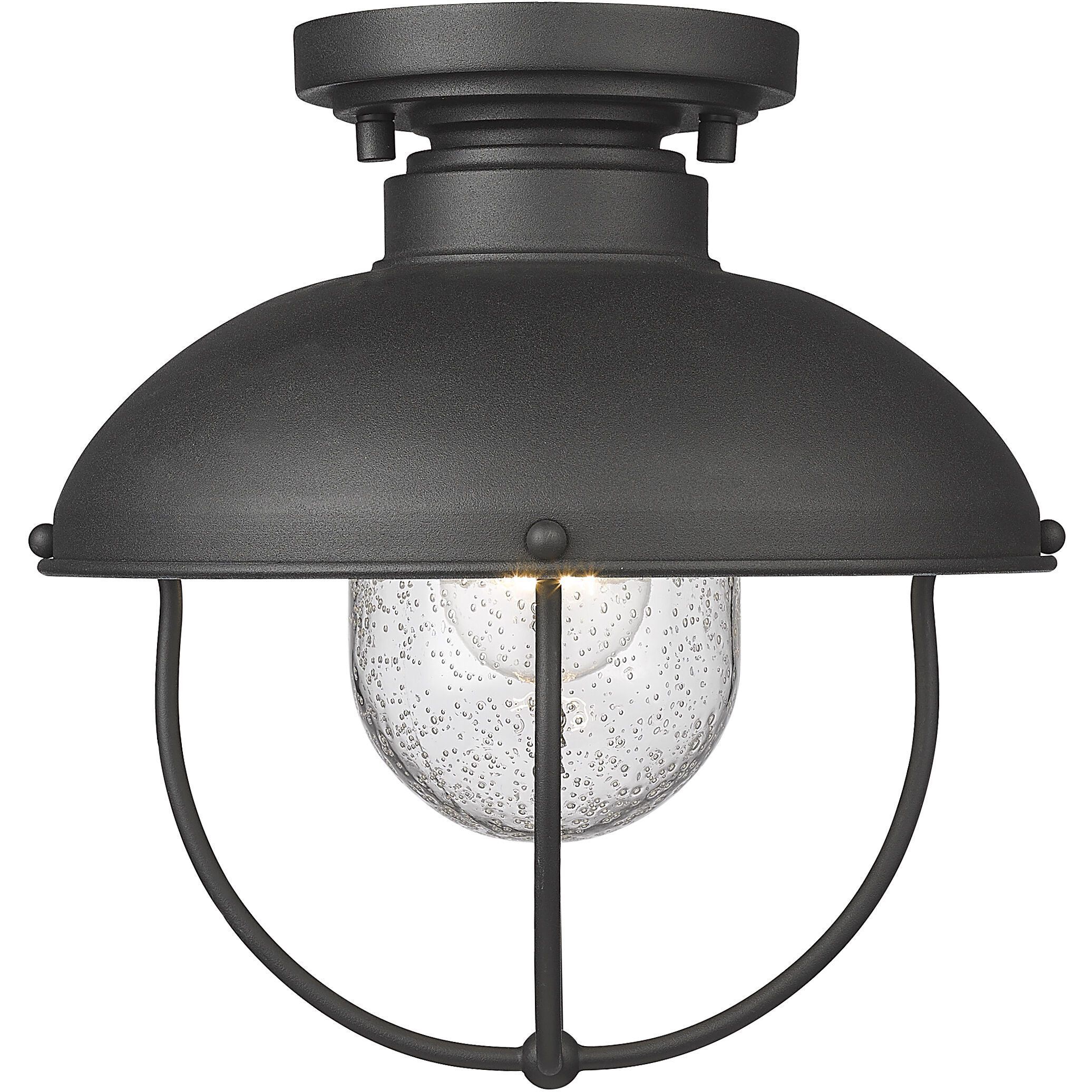Ansel 1 Light 11 inch Black Outdoor Flush Mount